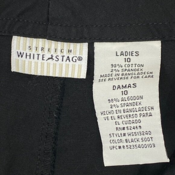 White Stag Capris Womens 10 Black Front Pockets Split Hem Body Stretch Office - Picture 7 of 11